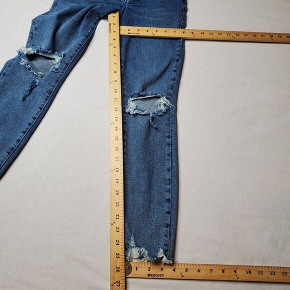 Good American Womens Size 0/25 Good Waist Crop Jeans Chewed Hem Blue GWCCH005T - Picture 8 of 8